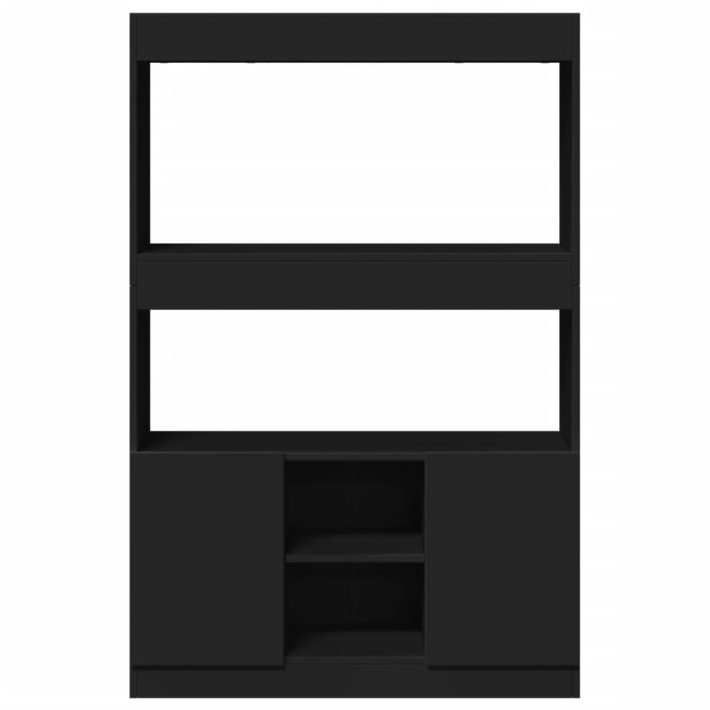 Buffet haut noir 92x33x140 cm bois d'ingénierie - XIOS