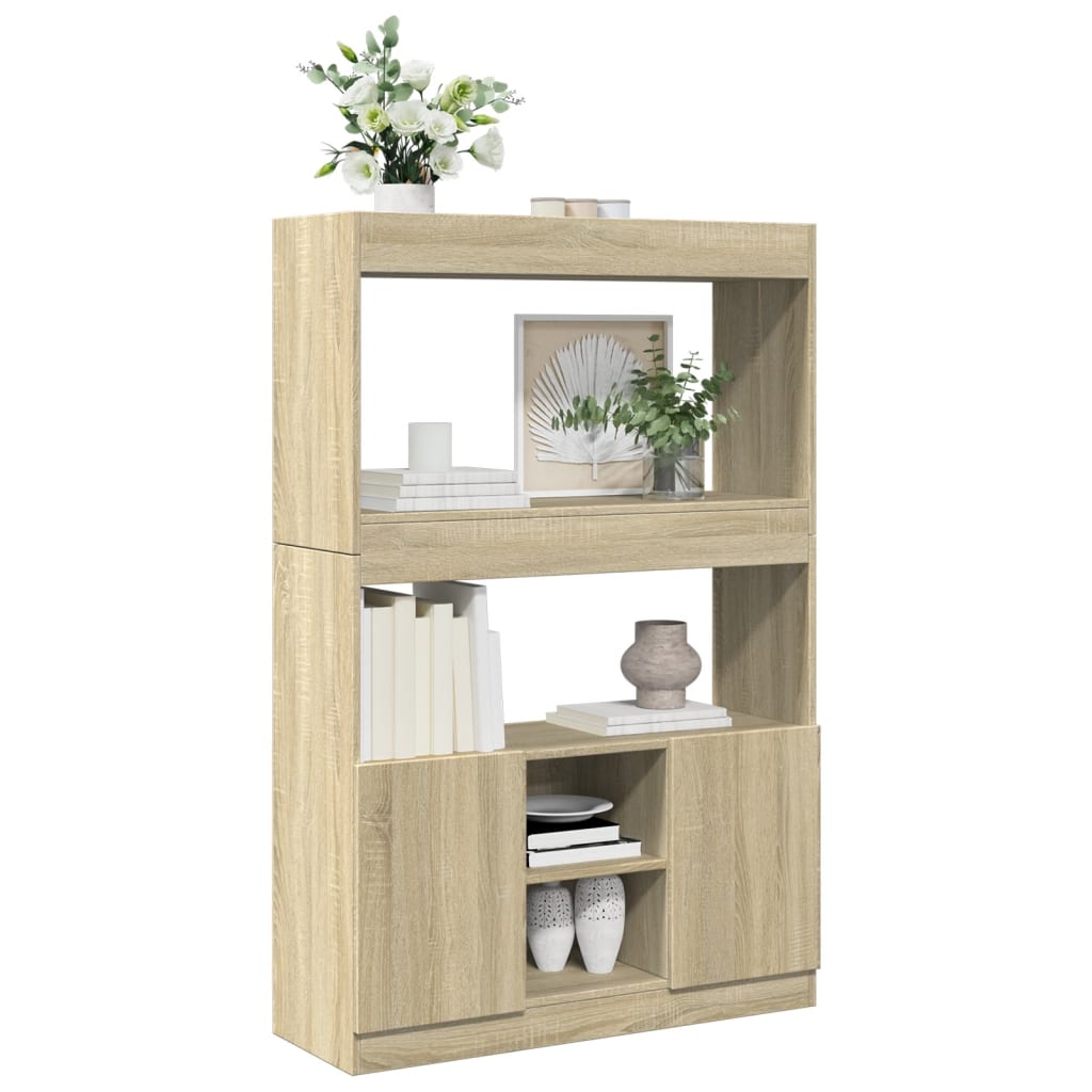 Buffet haut chêne sonoma 92x33x140 cm bois d'ingénierie - XIOS