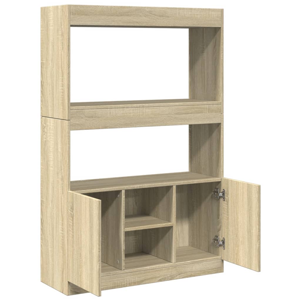Buffet haut chêne sonoma 92x33x140 cm bois d'ingénierie - XIOS