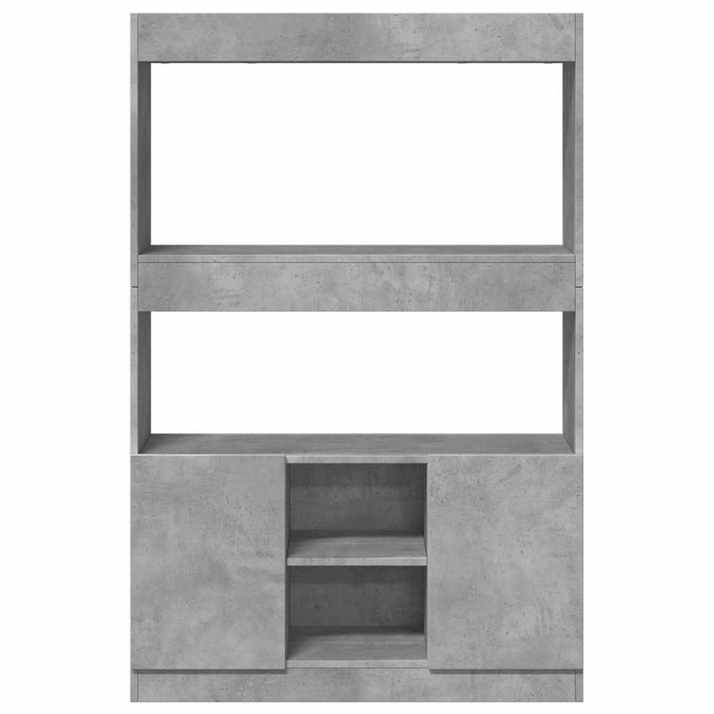 Buffet haut gris béton 92x33x140 cm bois d'ingénierie - XIOS