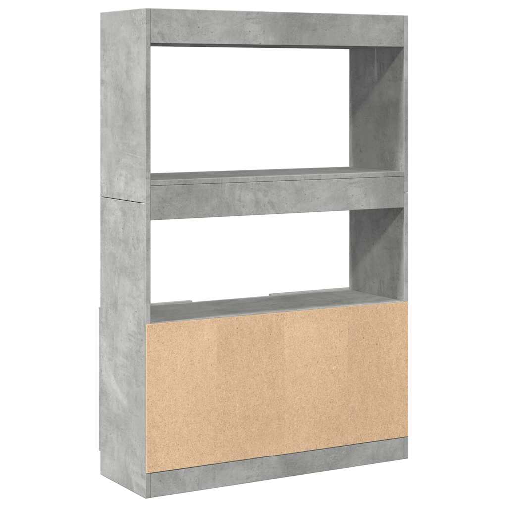 Buffet haut gris béton 92x33x140 cm bois d'ingénierie - XIOS