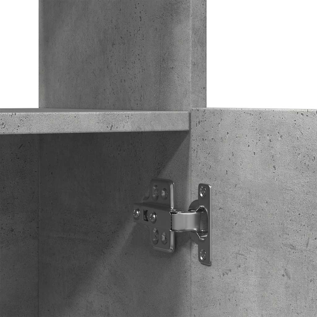 Buffet haut gris béton 92x33x140 cm bois d'ingénierie - XIOS