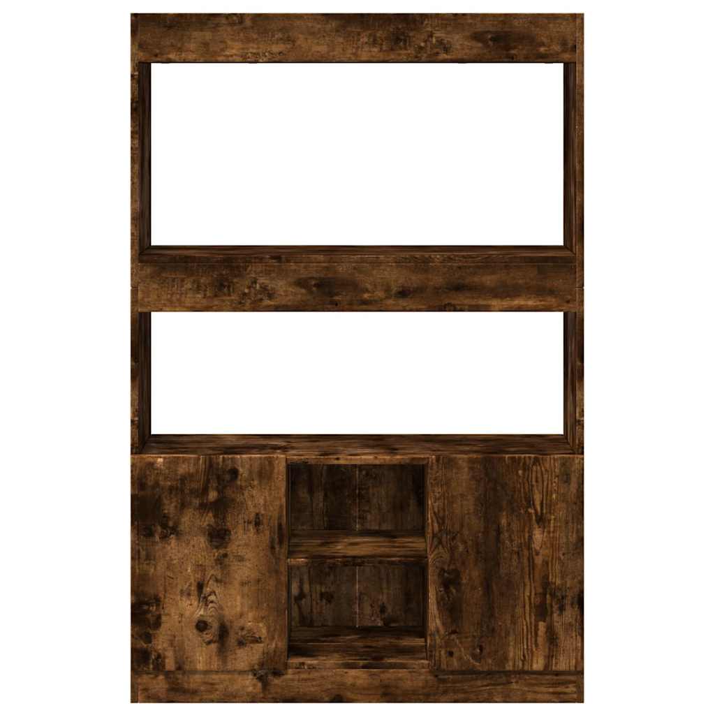 Buffet haut chêne fumé 92x33x140 cm bois d'ingénierie - XIOS