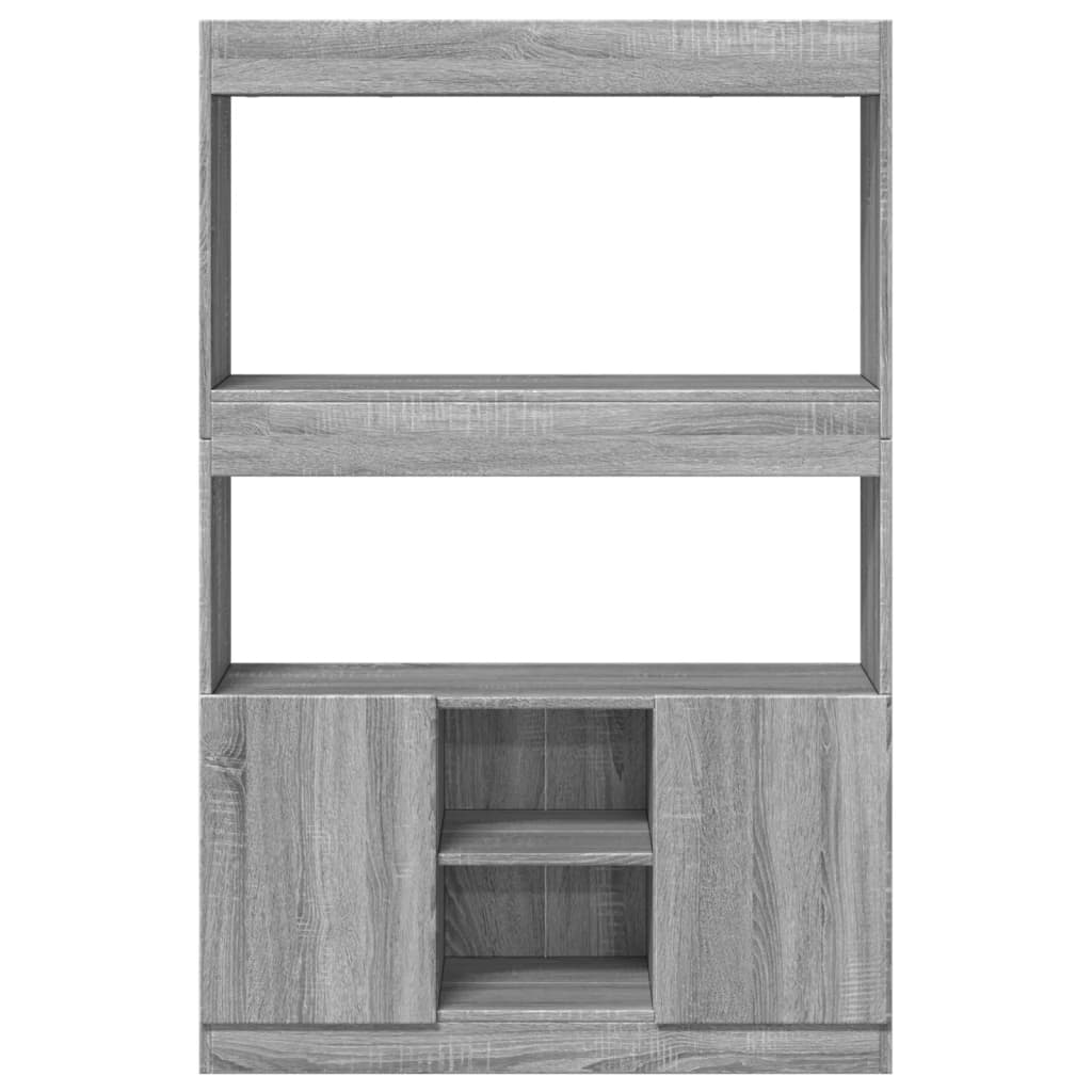 Buffet haut sonoma gris 92x33x140 cm bois d'ingénierie - XIOS