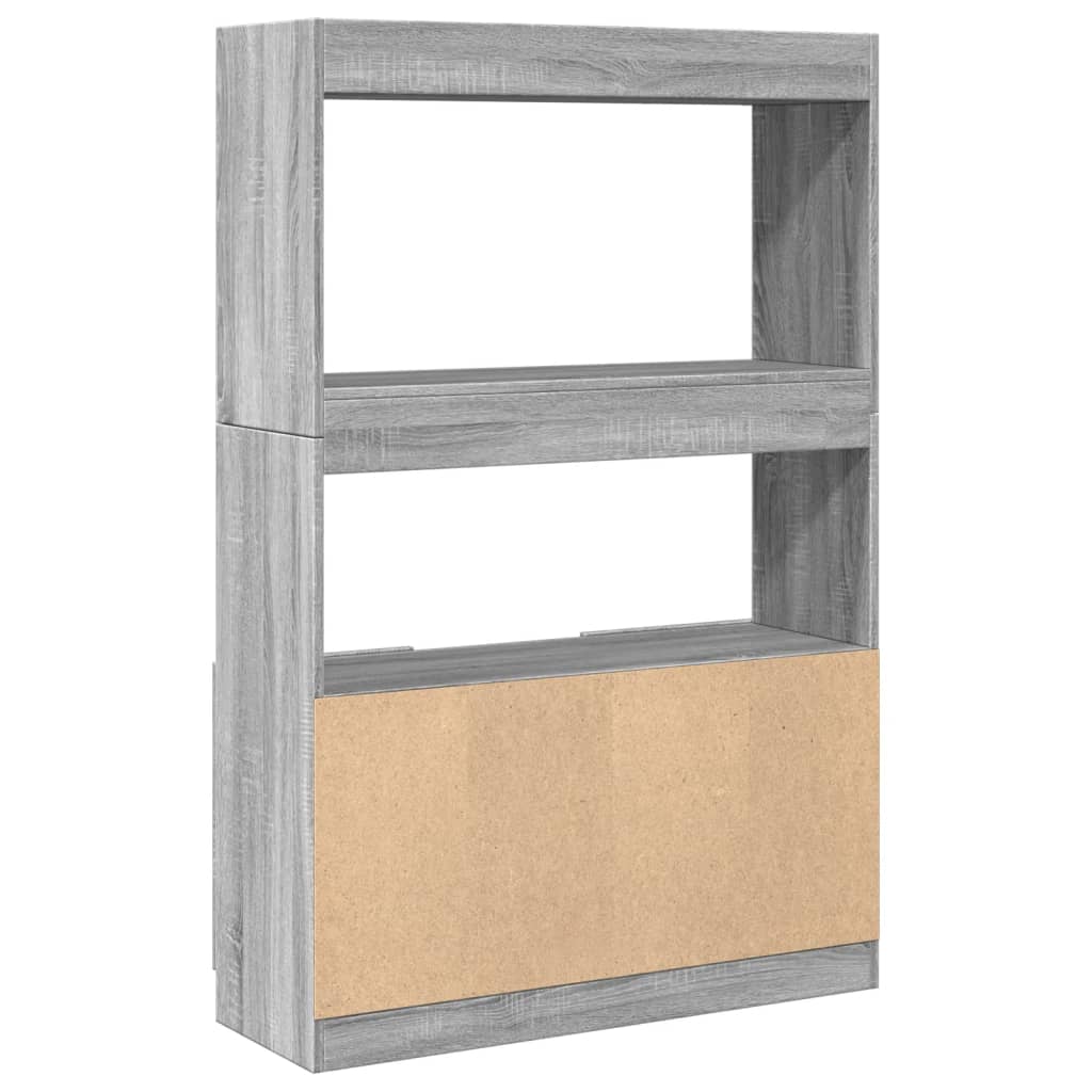 Buffet haut sonoma gris 92x33x140 cm bois d'ingénierie - XIOS