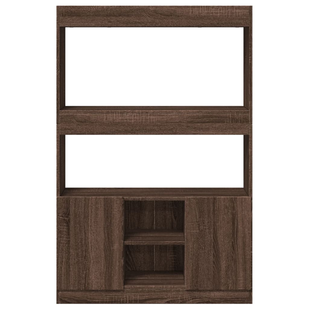 Buffet haut chêne marron 92x33x140 cm bois d'ingénierie - XIOS