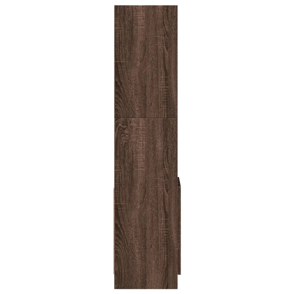 Buffet haut chêne marron 92x33x140 cm bois d'ingénierie - XIOS
