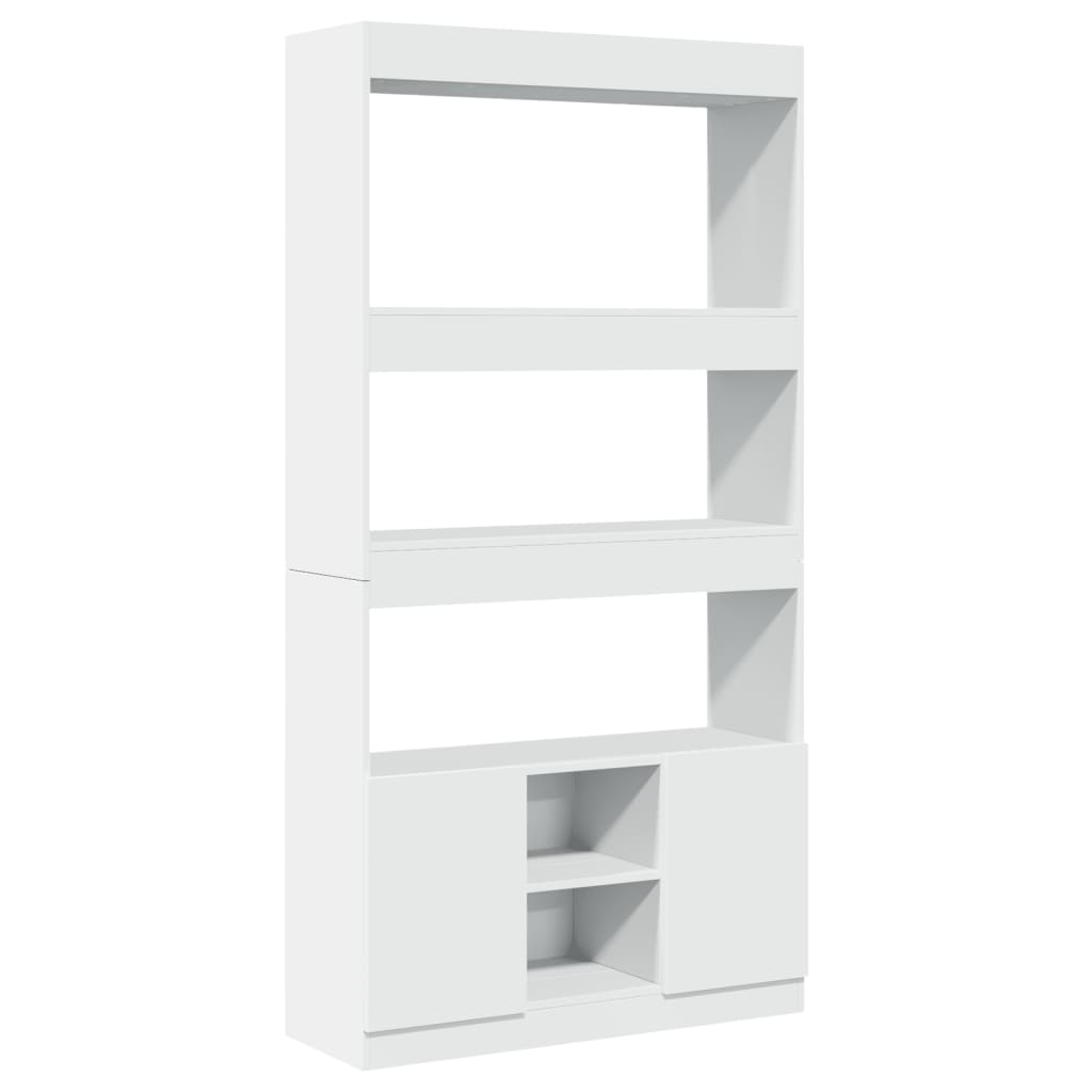 Buffet haut blanc 92x33x180 cm bois d'ingénierie - XIOS