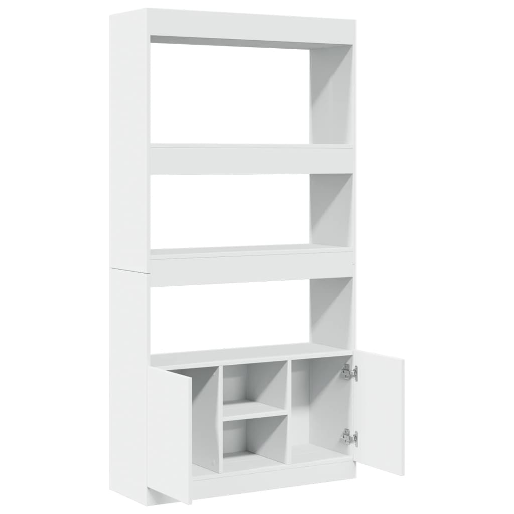 Buffet haut blanc 92x33x180 cm bois d'ingénierie - XIOS