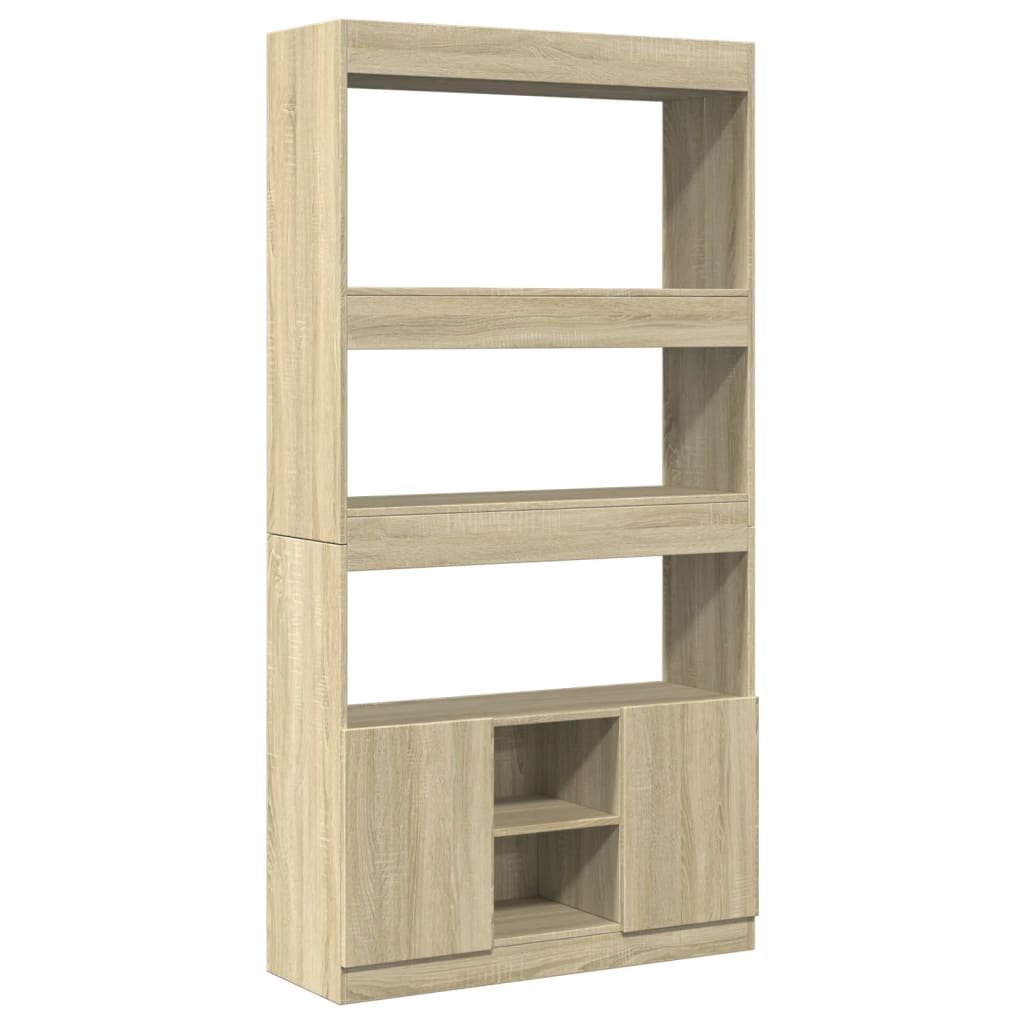Buffet haut chêne sonoma 92x33x180 cm bois d'ingénierie - XIOS