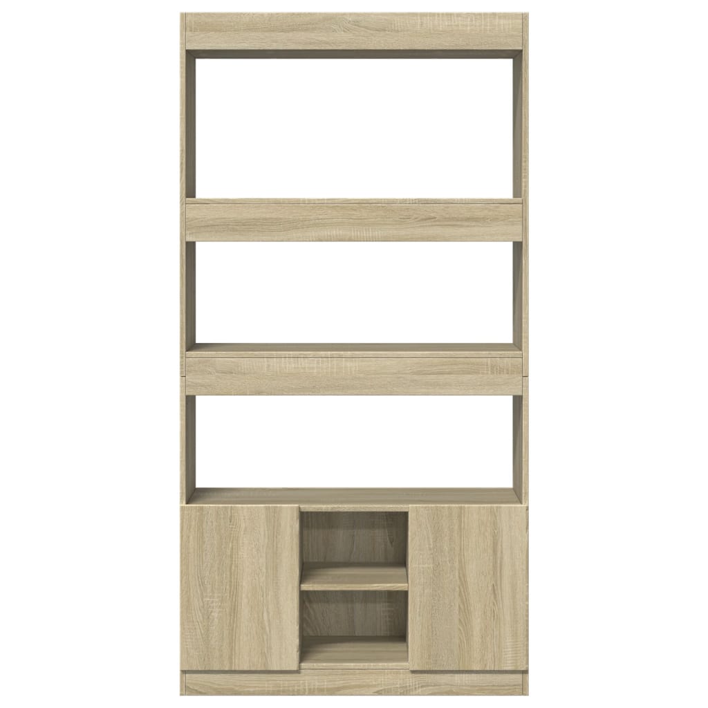 Buffet haut chêne sonoma 92x33x180 cm bois d'ingénierie - XIOS