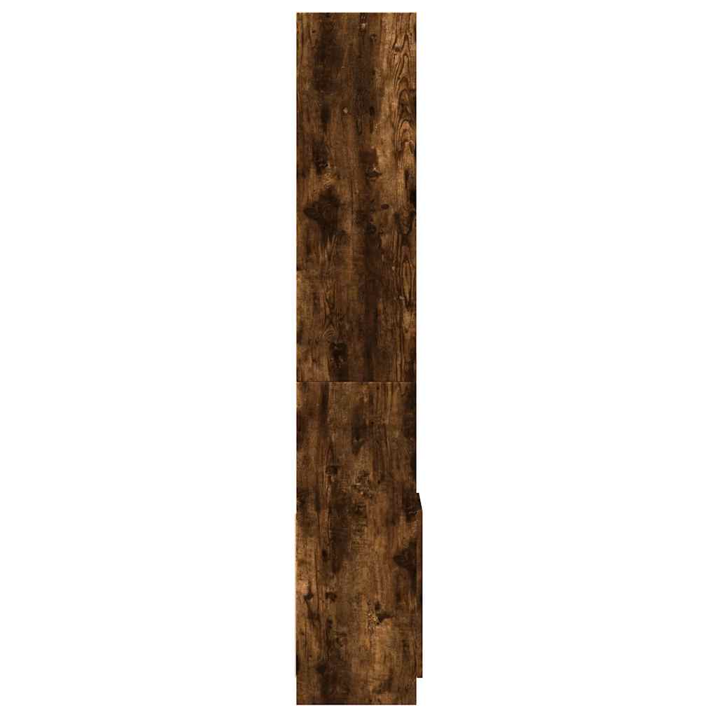 Buffet haut chêne fumé 92x33x180 cm bois d'ingénierie - XIOS