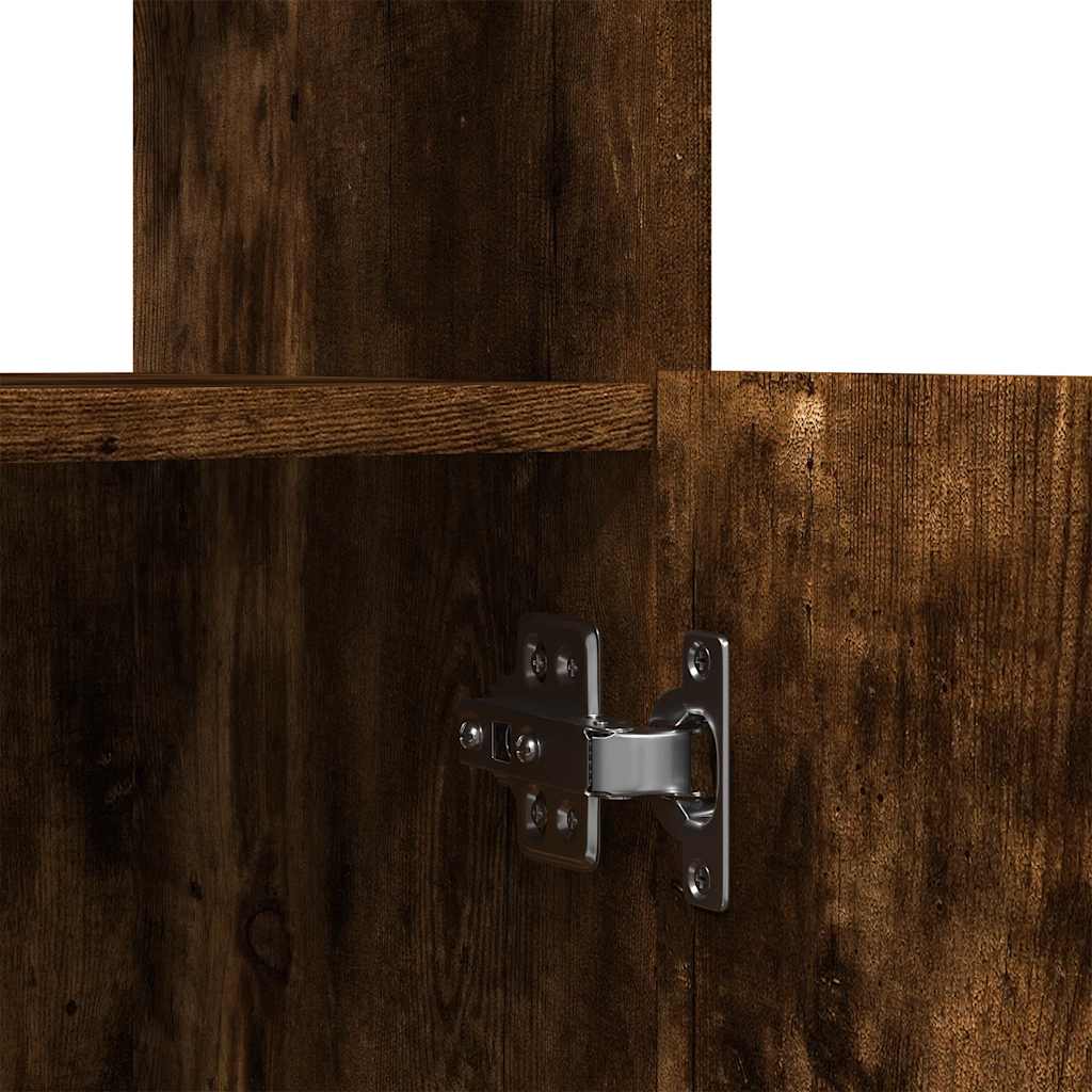 Buffet haut chêne fumé 92x33x180 cm bois d'ingénierie - XIOS