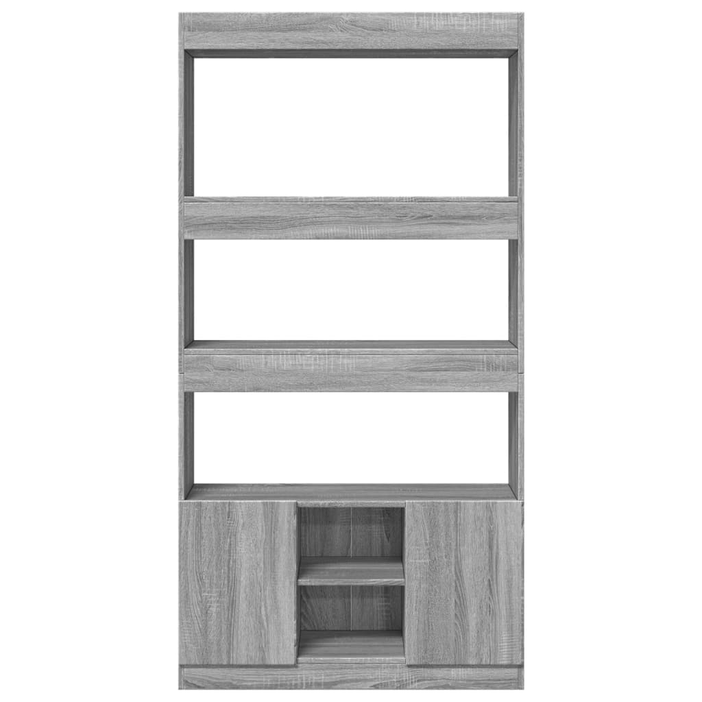 Buffet haut sonoma gris 92x33x180 cm bois d'ingénierie - XIOS