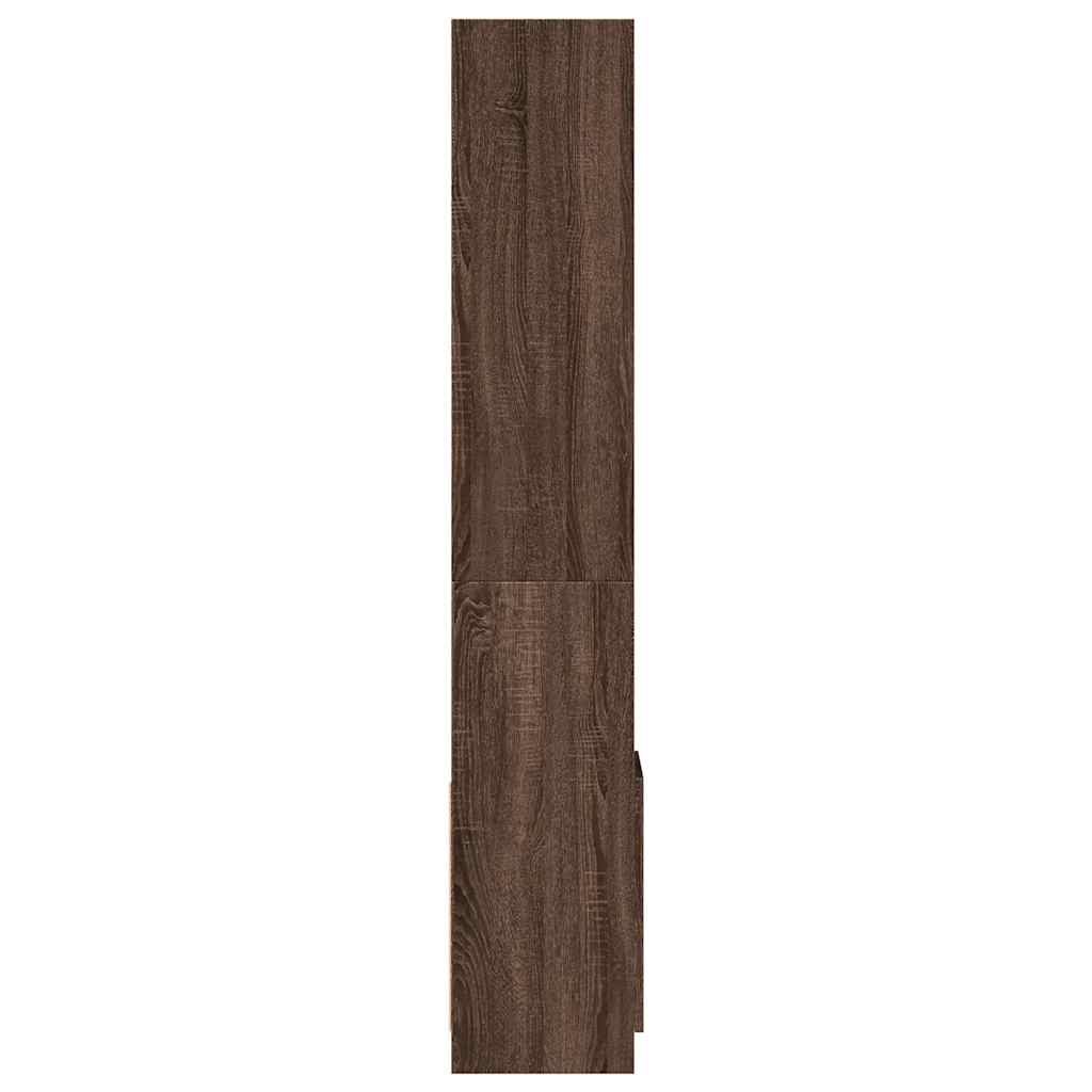 Buffet haut chêne marron 92x33x180 cm bois d'ingénierie - XIOS