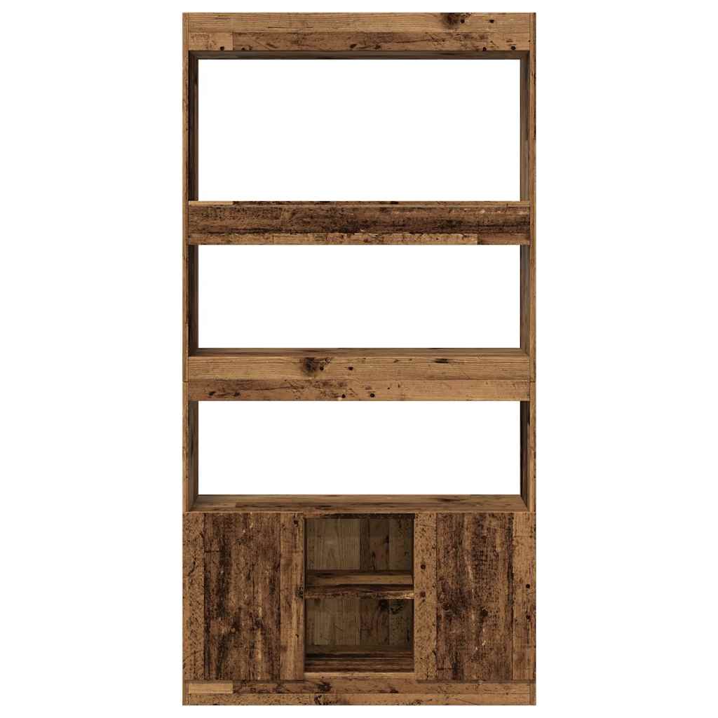 Buffet haut vieux bois 92x33x180 cm bois d'ingénierie - XIOS