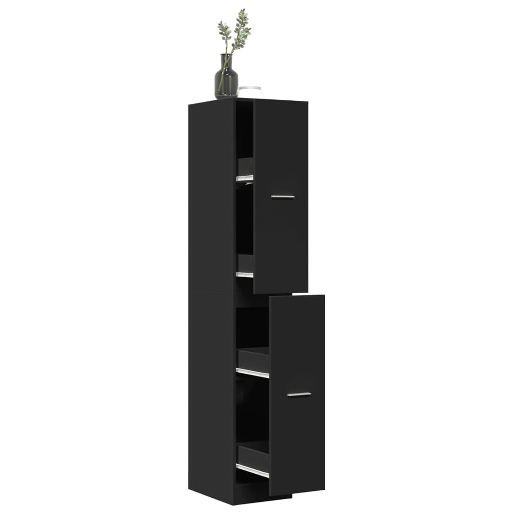 Armoire d'apothicaire noir 30x41x174,5 cm bois d'ingénierie - XIOS