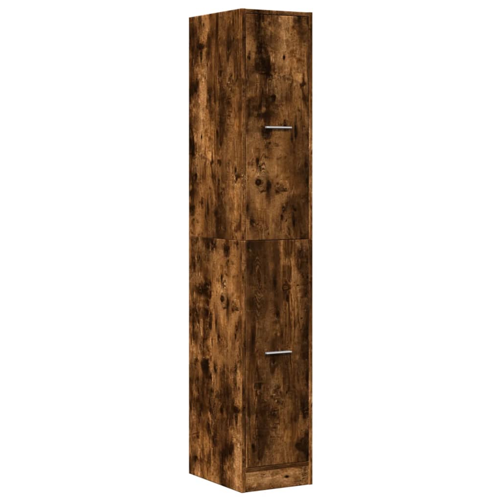 Armoire d'apothicaire chêne fumé 30x41x174,5 cm bois ingénierie - XIOS