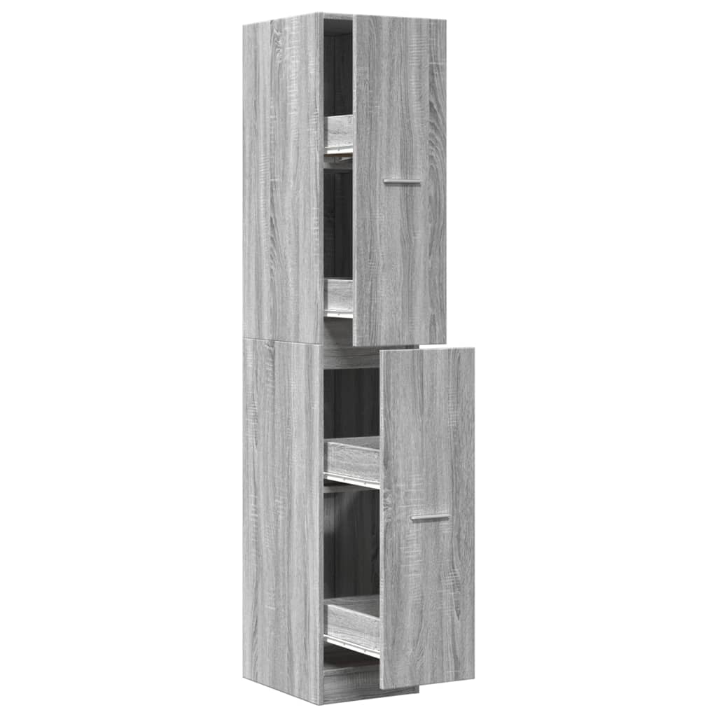 Armoire apothicaire sonoma gris 30x41x174,5cm bois d'ingénierie - XIOS