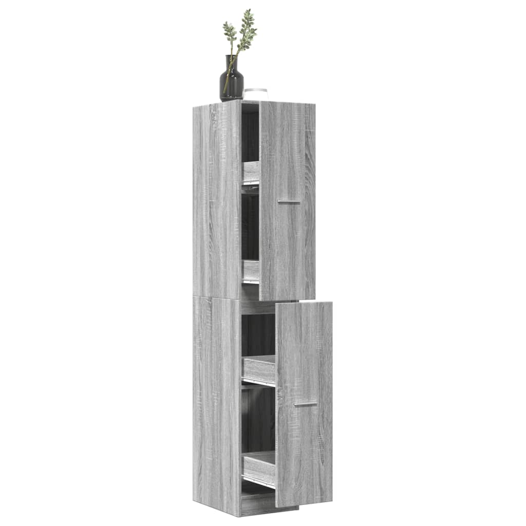 Armoire apothicaire sonoma gris 30x41x174,5cm bois d'ingénierie - XIOS
