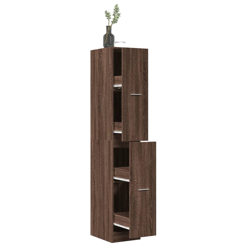 Armoire apothicaire chêne marron 30x41x174,5 cm bois ingénierie - XIOS