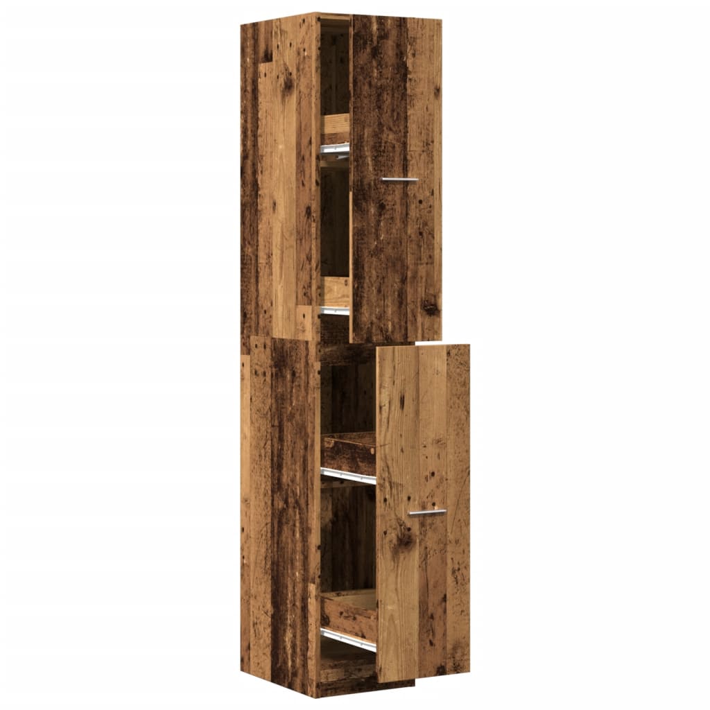 Armoire d'apothicaire vieux bois 30x41x174,5 cm bois ingénierie - XIOS