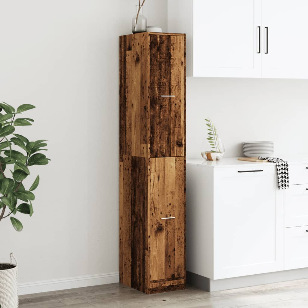 Armoire d'apothicaire vieux bois 30x41x174,5 cm bois ingénierie - XIOS
