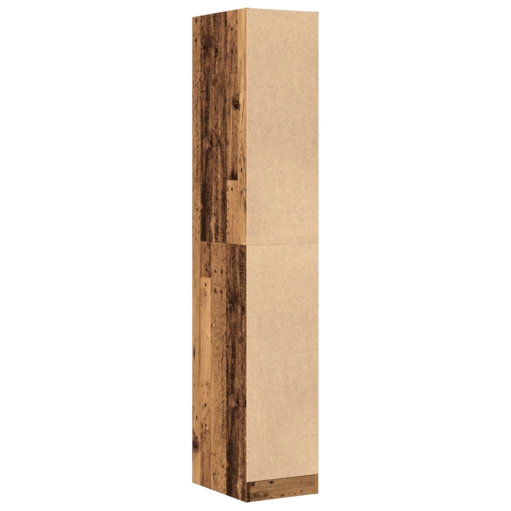 Armoire d'apothicaire vieux bois 30x41x174,5 cm bois ingénierie - XIOS