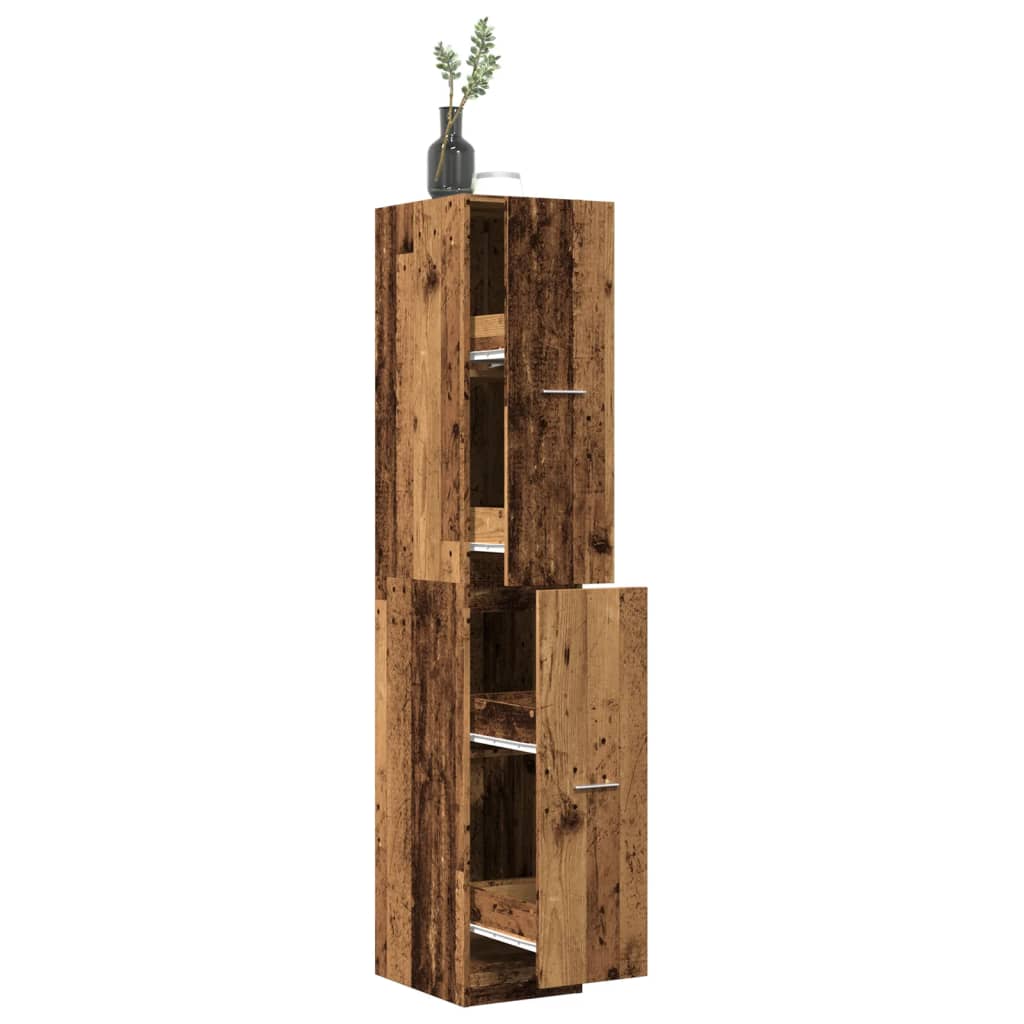Armoire d'apothicaire vieux bois 30x41x174,5 cm bois ingénierie - XIOS
