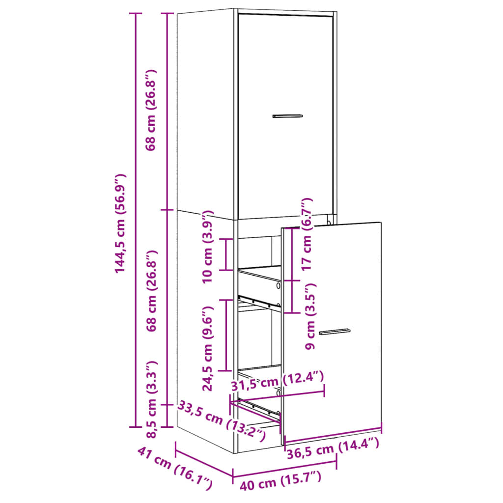Armoire d'apothicaire blanc 40x41x144,5 cm bois d'ingénierie - XIOS
