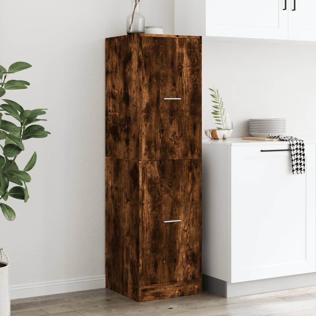 Armoire d'apothicaire chêne fumé 40x41x144,5 cm bois ingénierie - XIOS