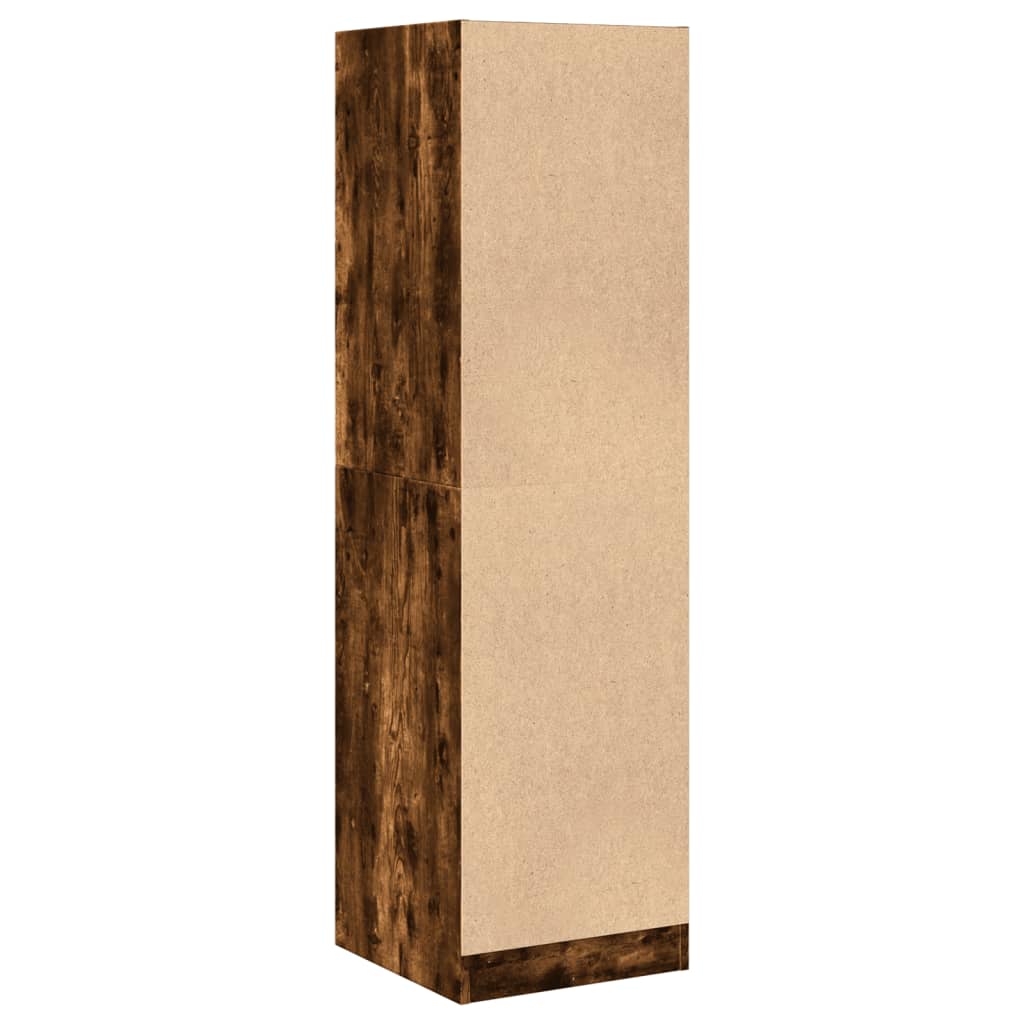 Armoire d'apothicaire chêne fumé 40x41x144,5 cm bois ingénierie - XIOS