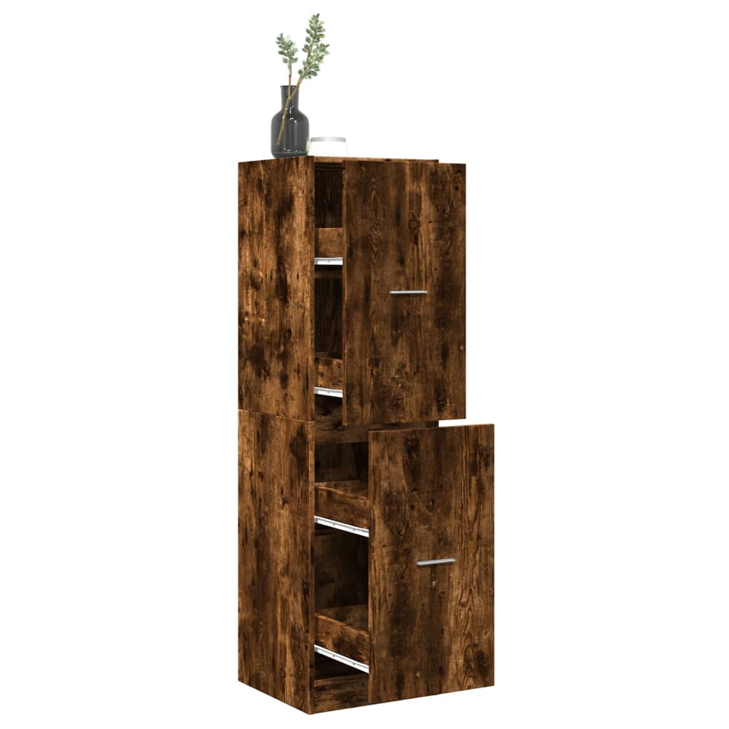Armoire d'apothicaire chêne fumé 40x41x144,5 cm bois ingénierie - XIOS