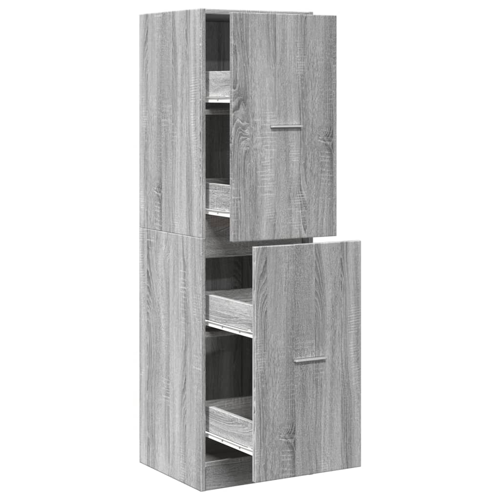 Armoire apothicaire sonoma gris 40x41x144,5cm bois d'ingénierie - XIOS