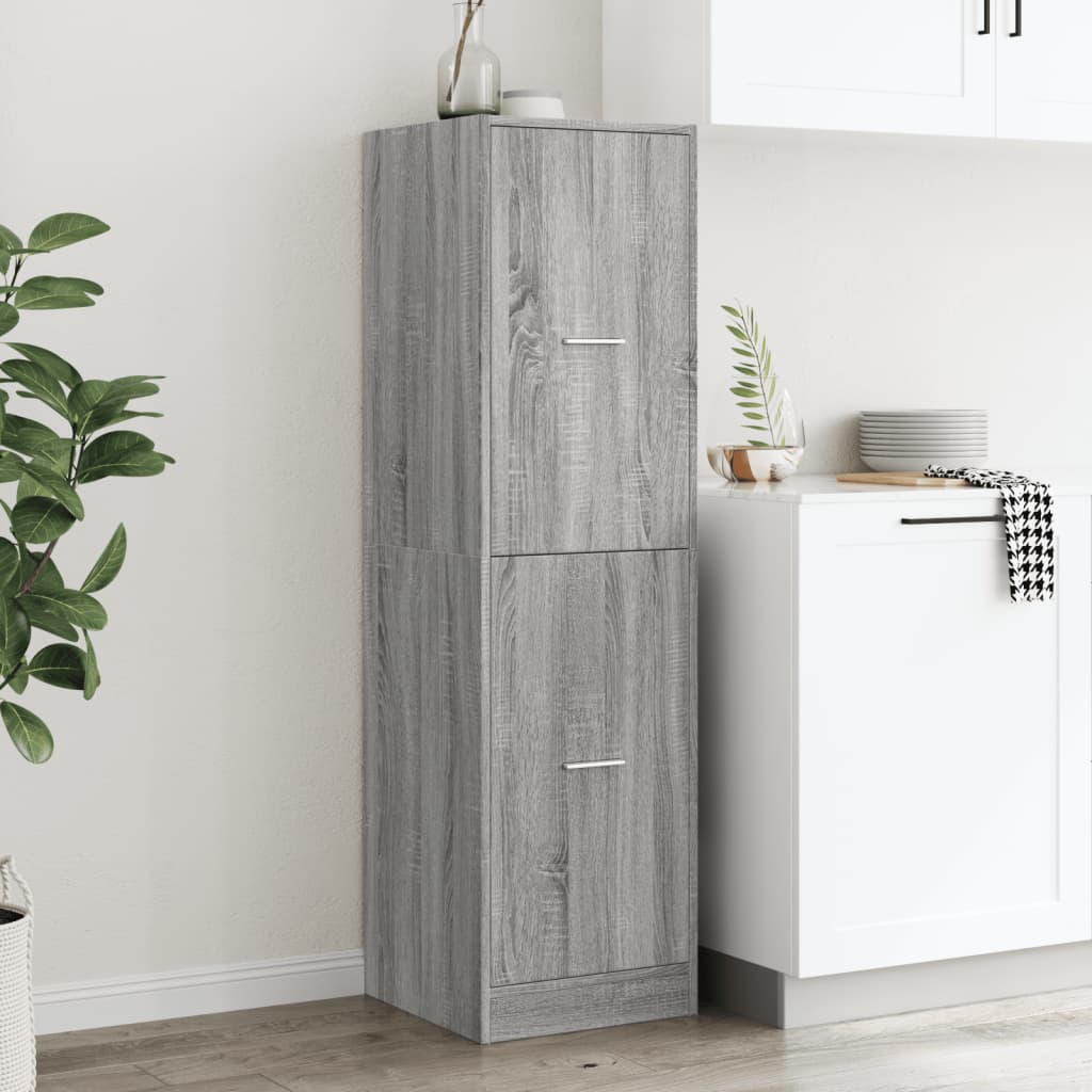 Armoire apothicaire sonoma gris 40x41x144,5cm bois d'ingénierie - XIOS