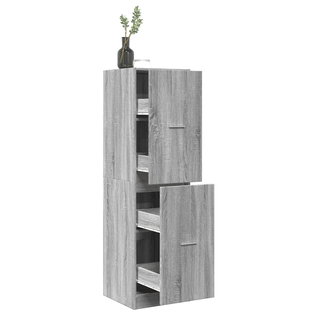 Armoire apothicaire sonoma gris 40x41x144,5cm bois d'ingénierie - XIOS