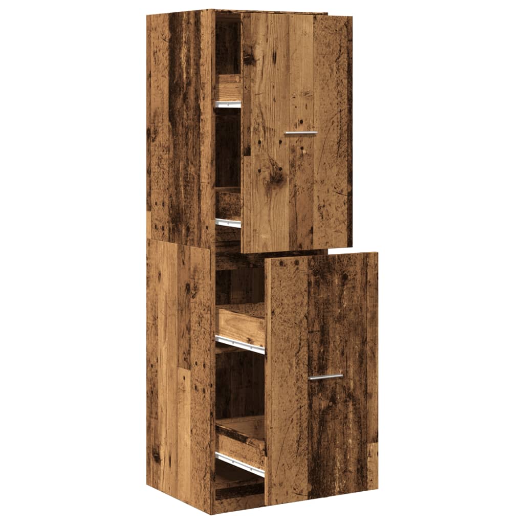 Armoire d'apothicaire vieux bois 40x41x144,5 cm bois ingénierie - XIOS