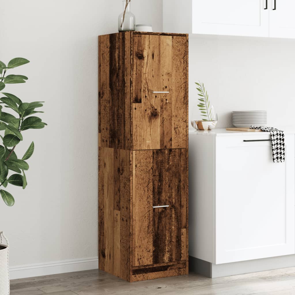 Armoire d'apothicaire vieux bois 40x41x144,5 cm bois ingénierie - XIOS