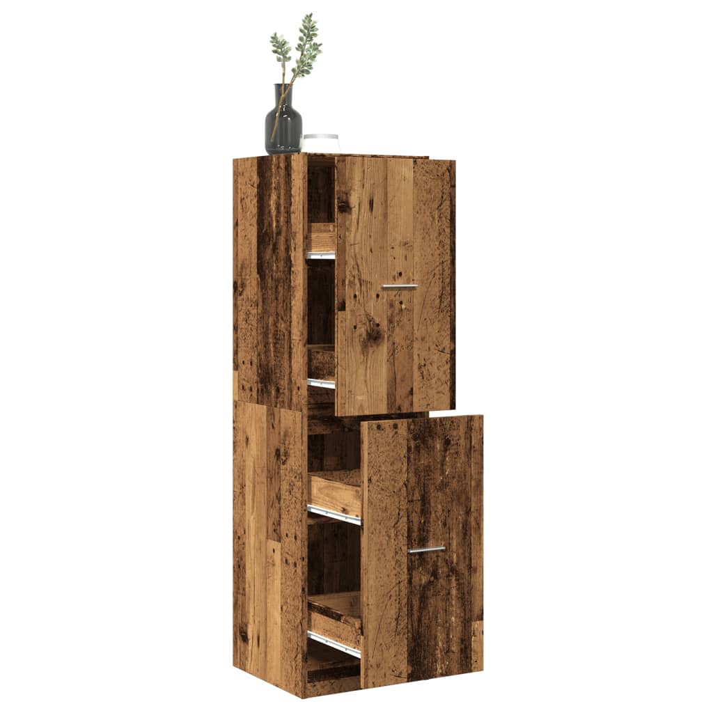 Armoire d'apothicaire vieux bois 40x41x144,5 cm bois ingénierie - XIOS