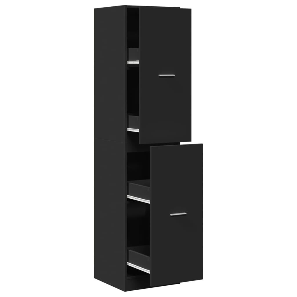 Armoire d'apothicaire noir 40x41x174,5 cm bois d'ingénierie - XIOS