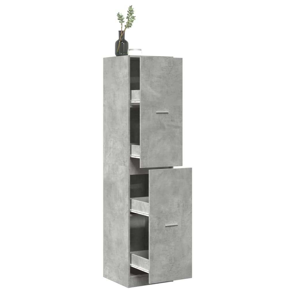 Armoire d'apothicaire gris béton 40x41x174,5 cm bois ingénierie - XIOS