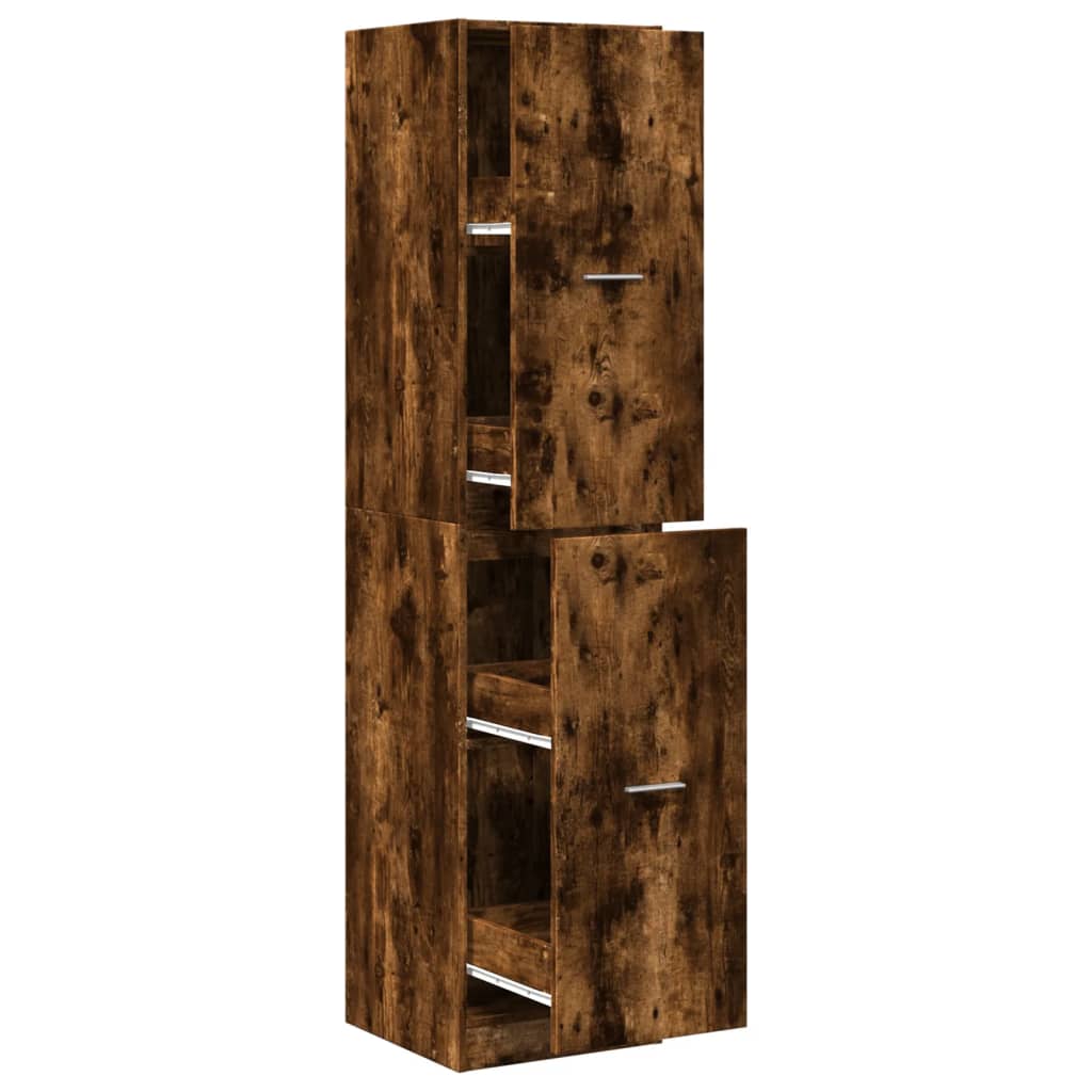 Armoire d'apothicaire chêne fumé 40x41x174,5 cm bois ingénierie - XIOS