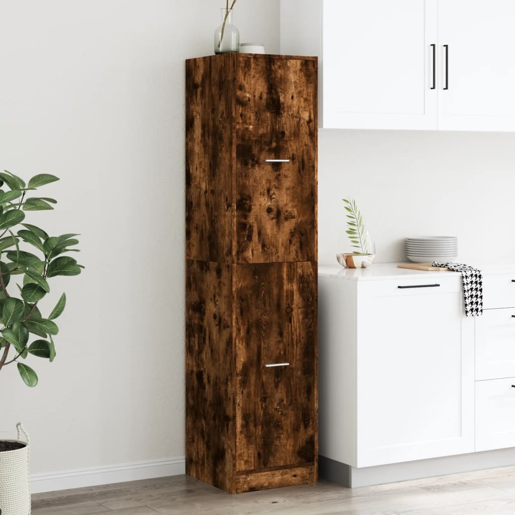 Armoire d'apothicaire chêne fumé 40x41x174,5 cm bois ingénierie - XIOS