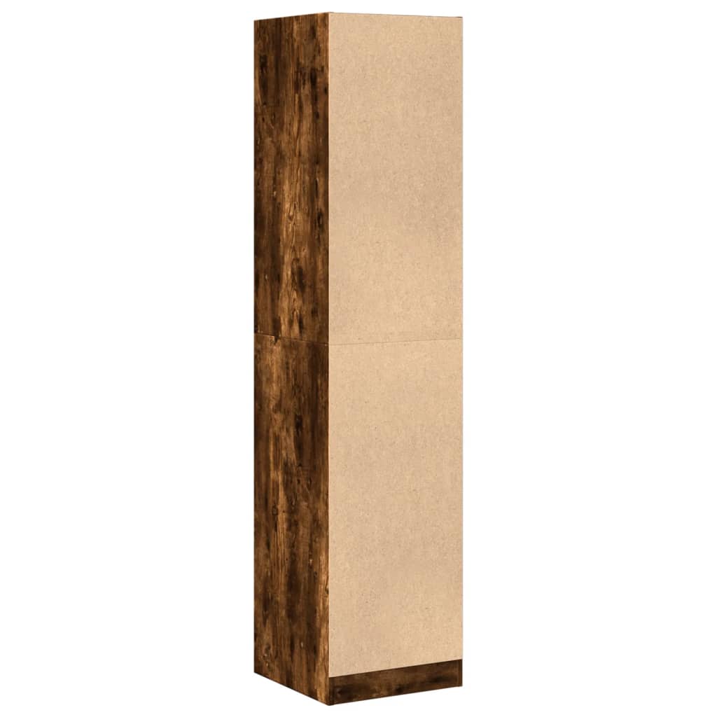 Armoire d'apothicaire chêne fumé 40x41x174,5 cm bois ingénierie - XIOS