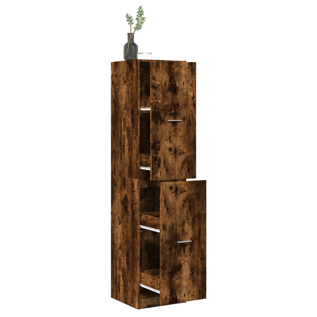 Armoire d'apothicaire chêne fumé 40x41x174,5 cm bois ingénierie - XIOS