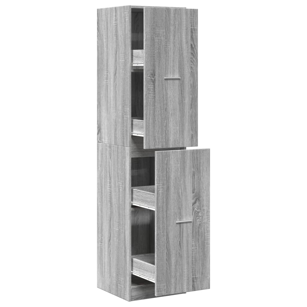 Armoire apothicaire sonoma gris 40x41x174,5cm bois d'ingénierie - XIOS