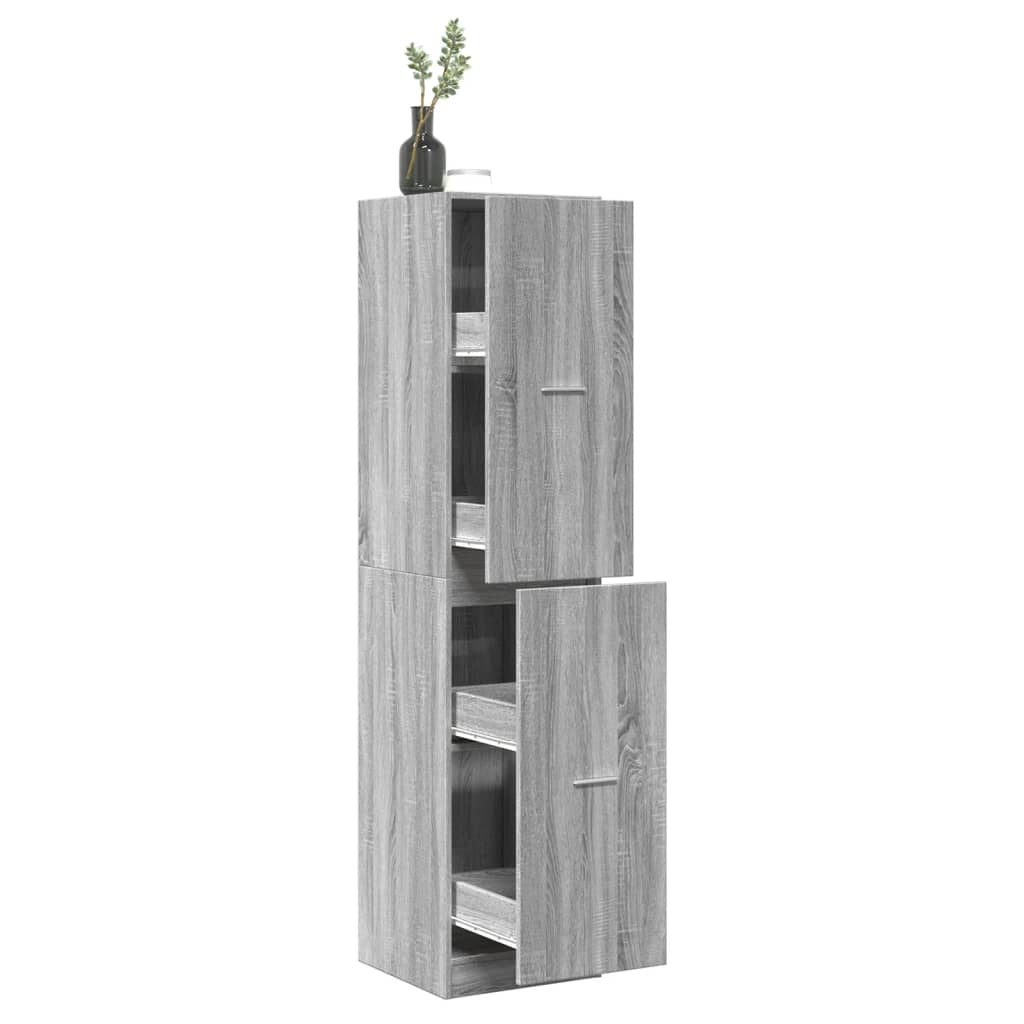 Armoire apothicaire sonoma gris 40x41x174,5cm bois d'ingénierie - XIOS