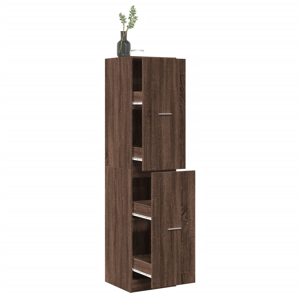 Armoire apothicaire chêne marron 40x41x174,5 cm bois ingénierie - XIOS