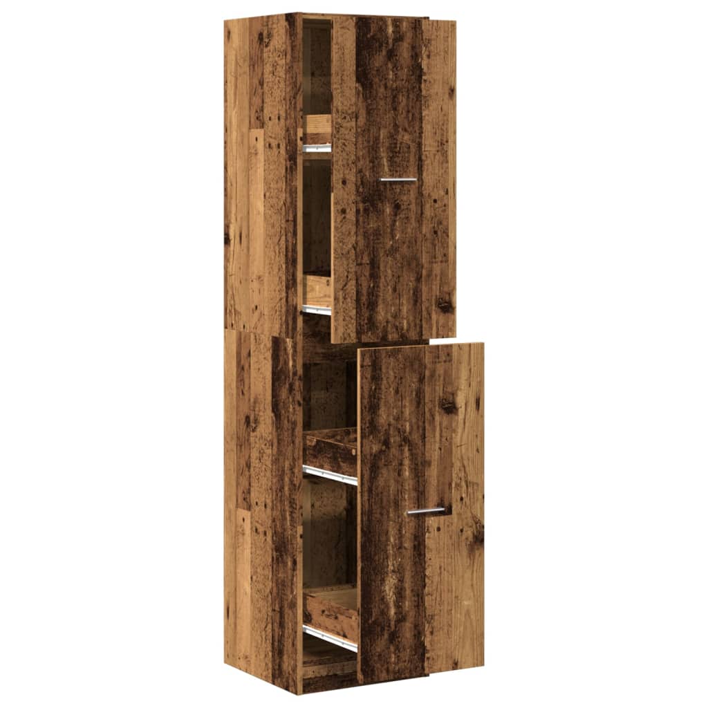 Armoire d'apothicaire vieux bois 40x41x174,5 cm bois ingénierie - XIOS
