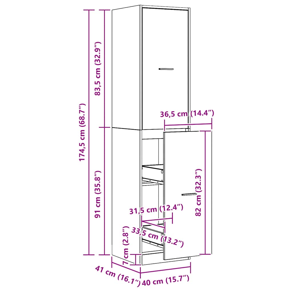 Armoire d'apothicaire chêne artisanal bois d'ingénierie - XIOS